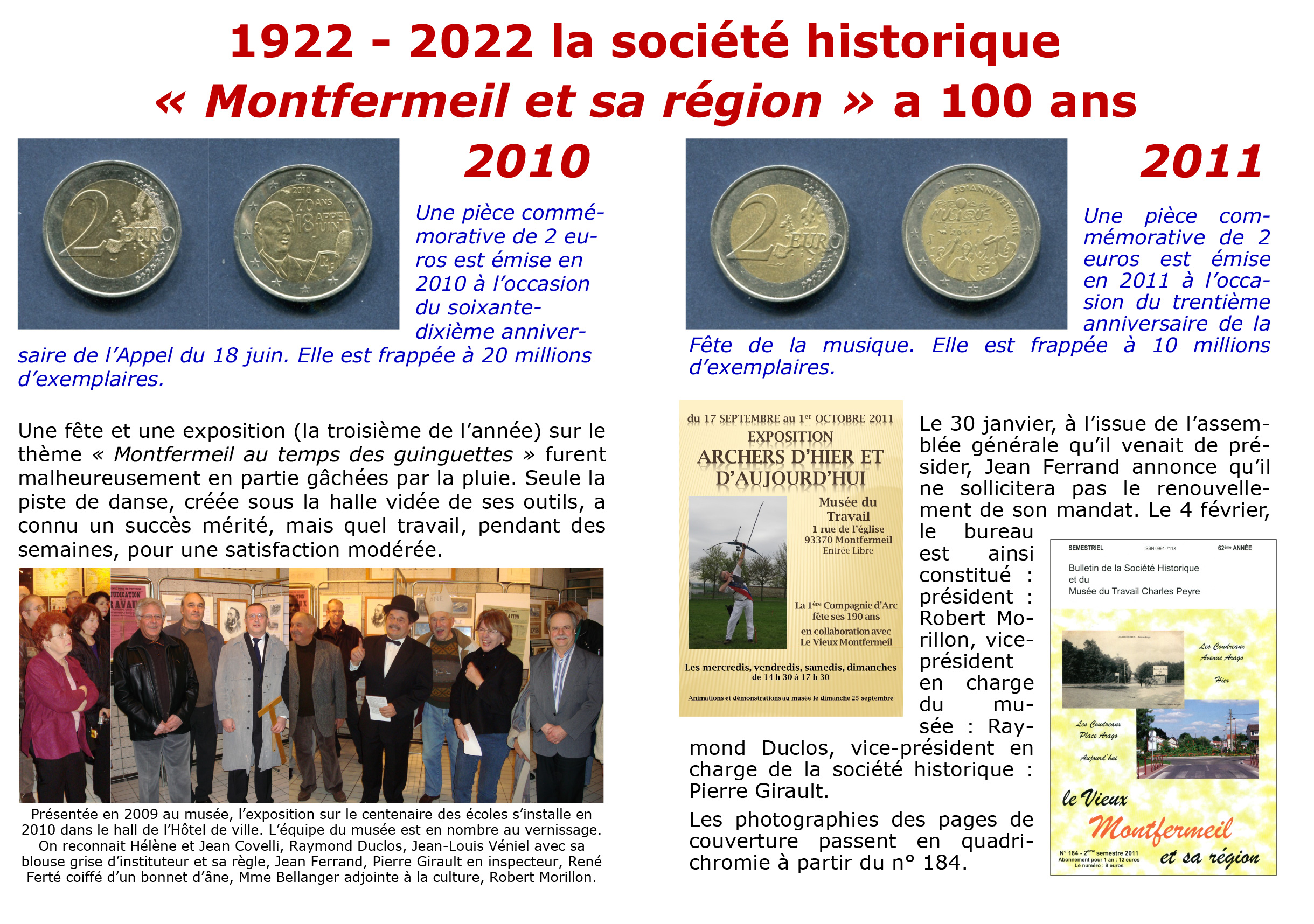 La Société historique a 100 ans - Ville de Montfermeil